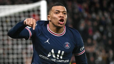 Kylian Mbappé celebra su gol contra el Real Madrid.