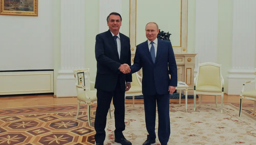Jair Bolsonaro con Vladimir Putin en el Kremlin