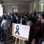 Minuto de silencio en el Instituto Sanchez Cantón de Pontevedra, donde estudia uno de los hijos de los desaparecidos del "Villa de Pitanxo"