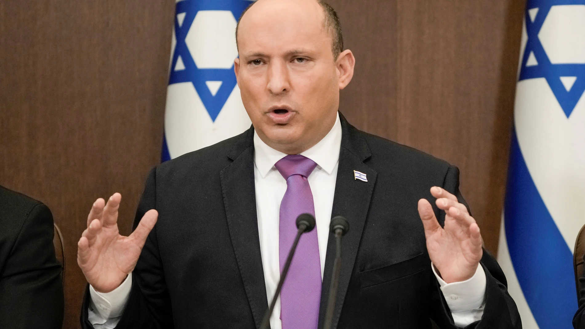 El "premier" israeí, Naftali Bennett, durante la reunión semanal del Consejo de Ministros