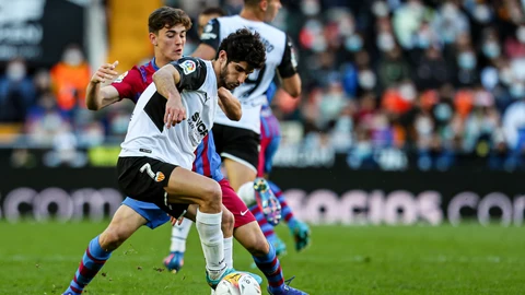 Goncalo Guedes con el Valencia.