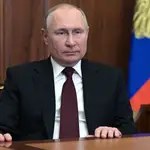 El presidente ruso, Vladimir Putin, se dirigió a la nación este lunes desde el Kremlin en Moscú