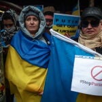 Ciudadanos ucranianos protestan contra la operación militar de Rusia en Ucrania EFE/EPA/ERDEM SAHIN