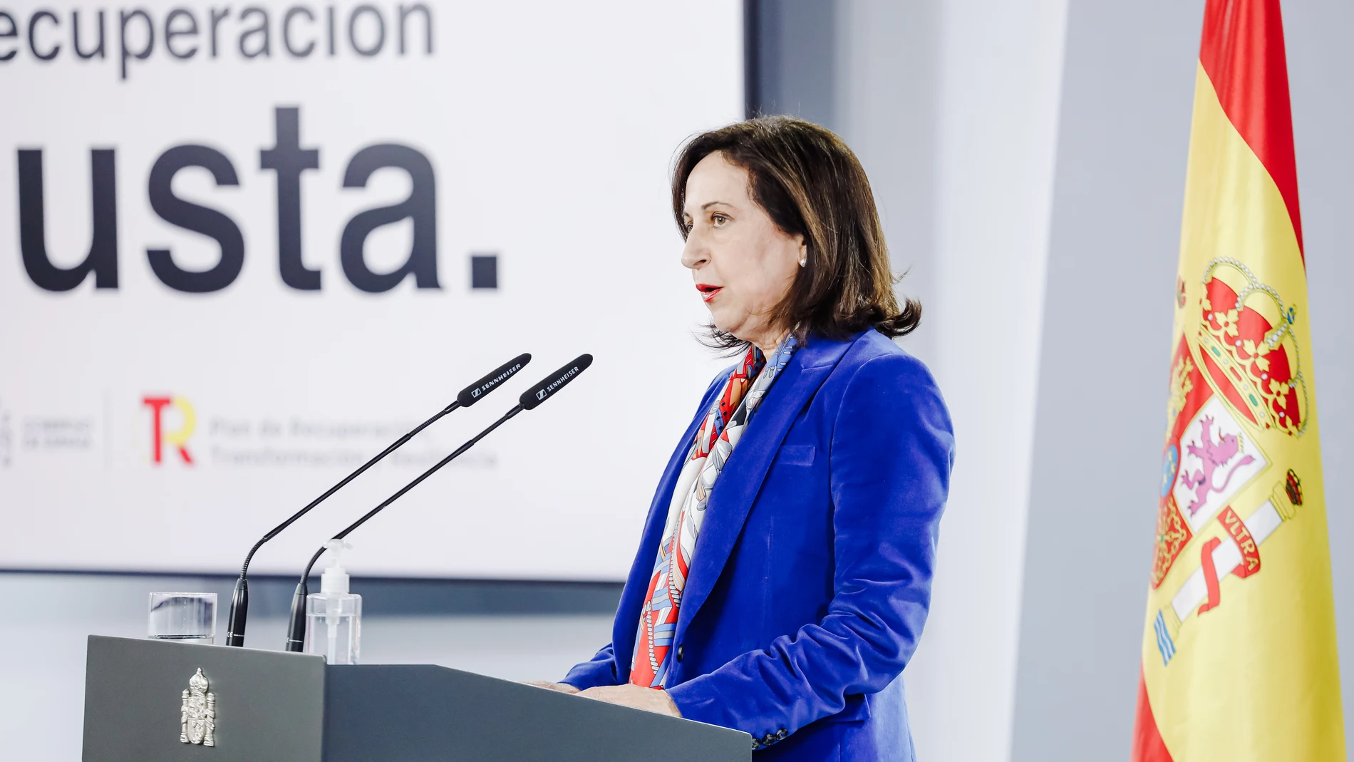 La ministra de Defensa, Margarita Robles, durante su intervención