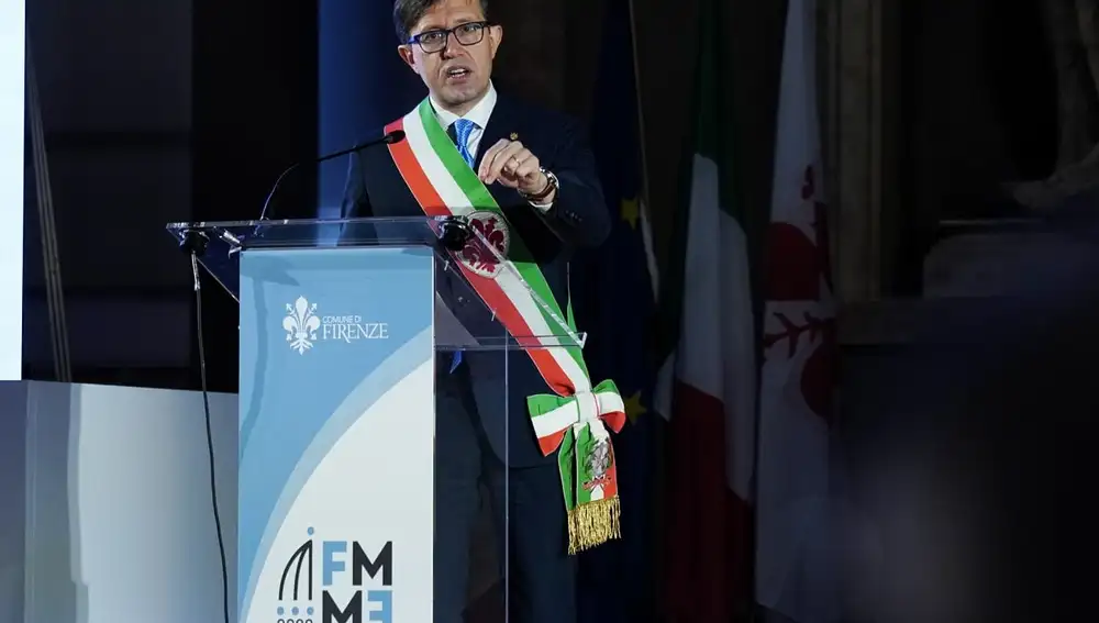 Darío Nardella, alcalde de Florencia durante su discurso inaugural en el encuentro de Alcaldes y Obispos del Mediterráneo.