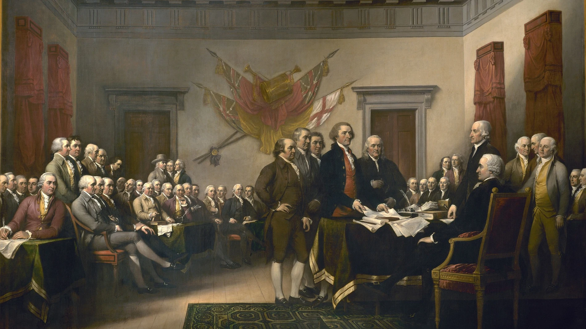 Firma de la Declaración de Independencia de los Estados Unidos, en 1776