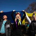 Manifestación en Madrid contra la invasión y la guerra de Rusia a Ucrania