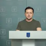 El presidente de Ucrania, Volodymir Zelenski, durante su último vídeo grabado para todos los ucranianos
