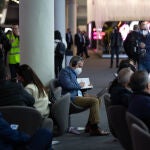 En la imagen, personas asistentes al Mobile World Congress 2022 de Barcelona
