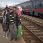 Refugiados ucranianos a su llegada a Hungría