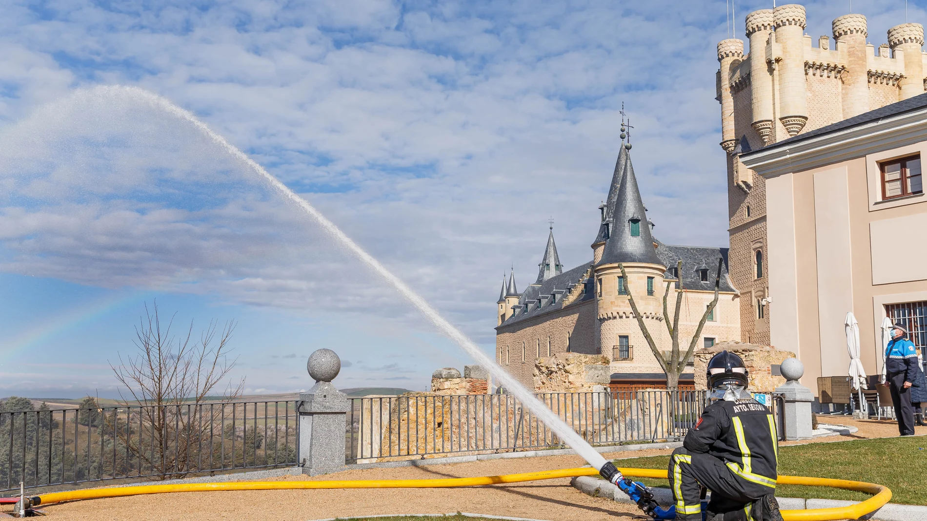 El Patronato del Alcázar de Segovia realiza el simulacro anual para probar sus sistemas de seguridad y antincendios