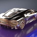 Escultura de oro del Bugatti La Voiture Noire