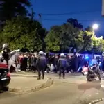 Despliegue de la Policía Nacional en Sevilla antes de un partido del Betis