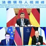La reunión a tres bandas entre Xi Jinping, Olaf Scholz y Emmanuel Macron