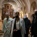 La delegada territorial de la Junta en funciones, Clara San Damián, y el presidente de la Fundación Iberdrola España, Fernando García, y el delegado de Iberdrola en Castilla y León, Miguel Calvo, visitan las obras de restauración que se ejecutan en los dos templos zamoranos de San Vicente y de San Juan