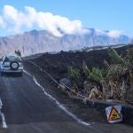La primera pista realizada en marzo sobre las coladas del volcán de La Palma