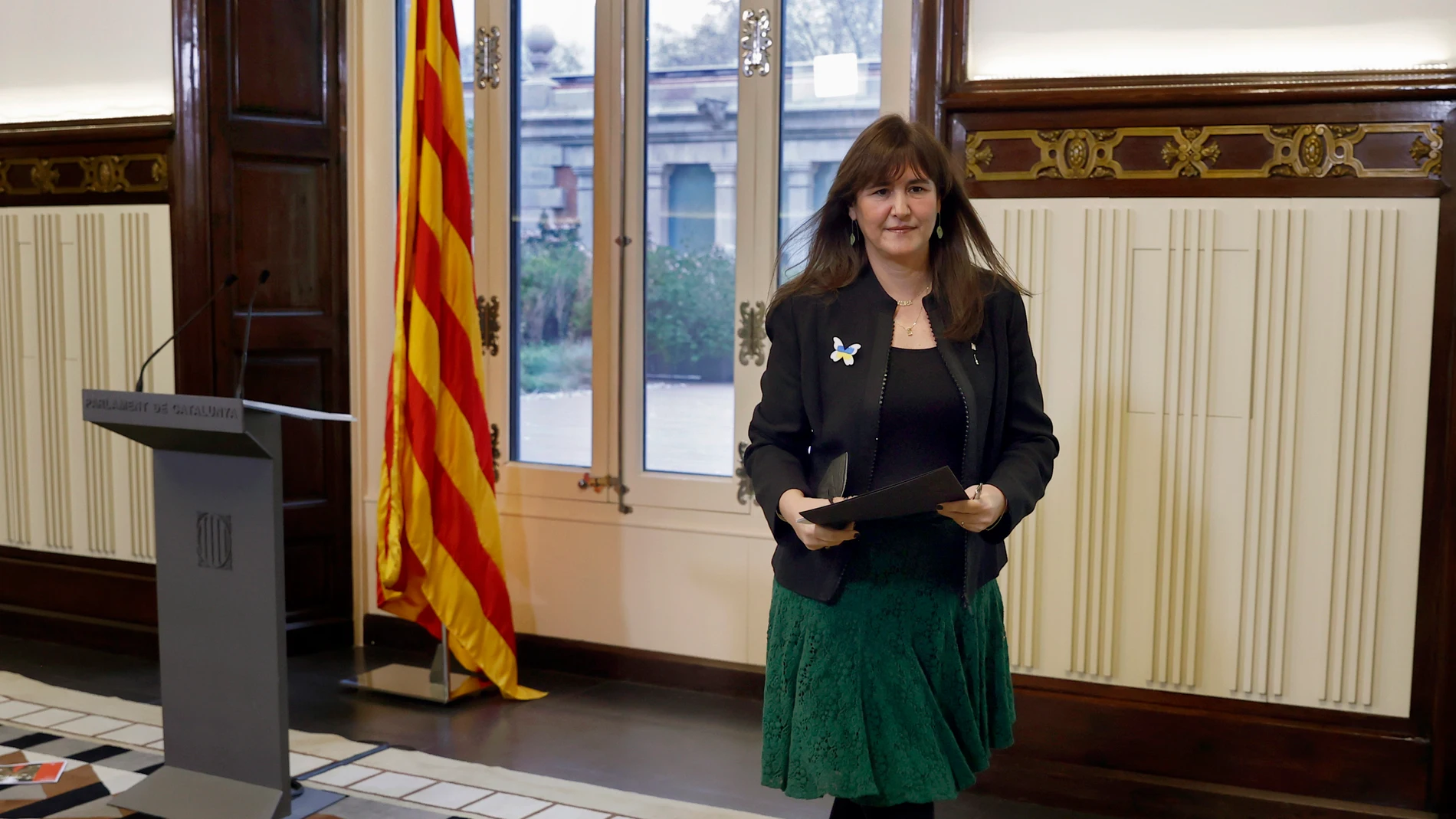 La presidenta del Parlament, Laura Borràs, tras una comparecencia reciente
