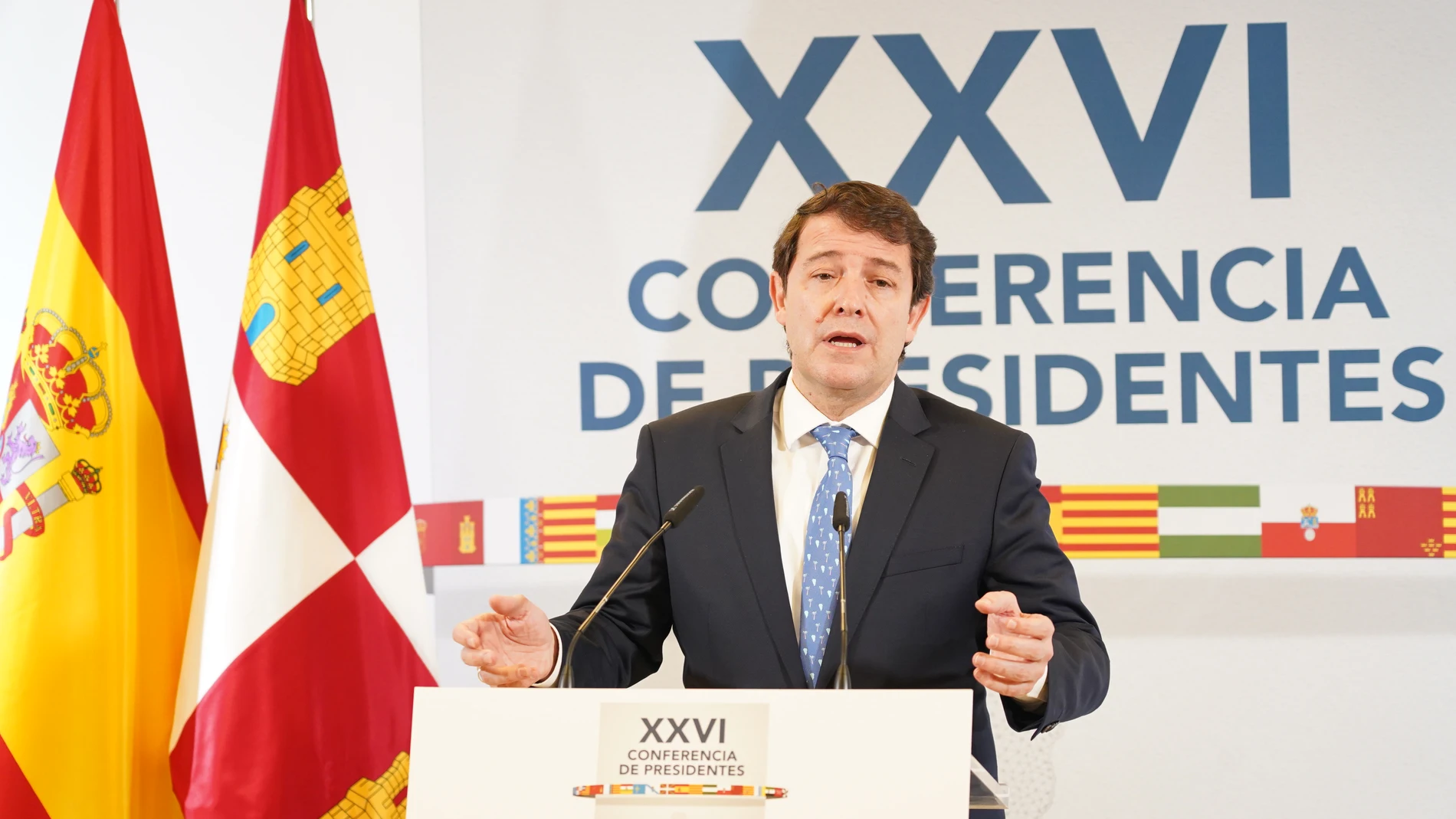 El presidente de la Junta de Castilla y León en funciones, Alfonso Fernández Mañueco, valora la Conferencia de Presidentes