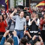 El que fuera líder de Podemos Pablo Iglesias junto a otro de los fundadores del partido Juan Carlos Monedero