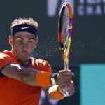 Rafa Nadal, en una imagen de su partido contra Sebastian Korda en Indian Wells.