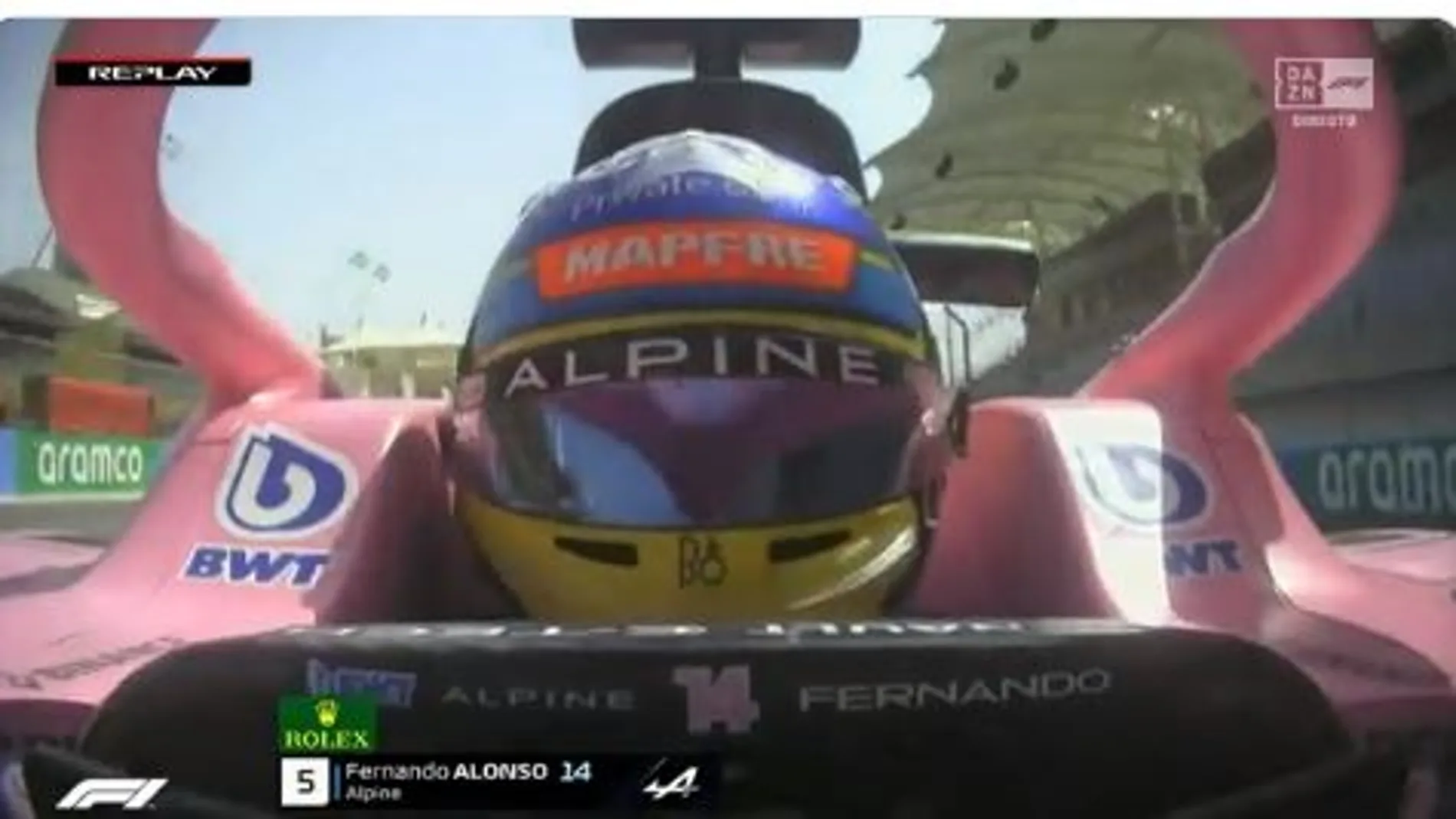 Una cámara 'on board' del Alpine de Fernando Alonso mostró lo mucho que botaba en recta