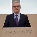 El presidente de Inditex, Pablo Isla, durante la presentación de los resultados de 2021, este miércoles 16 de marzo