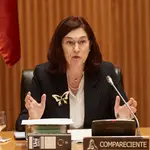 La presidenta de la CNMC, Cani Fernández, durante su comparecencia en la Comisión de Asuntos Económicos del Congreso de los Diputados, a 17 de marzo de 2022