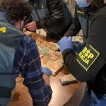 Dinero en efectivo incautado en la operación