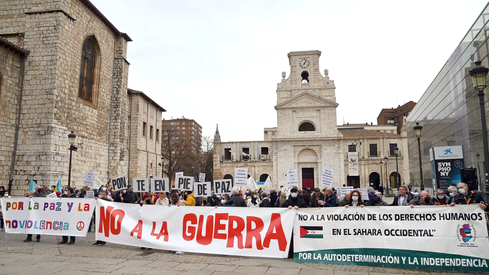 Entidades sociales convocan en Burgos una concentración en contra de la invasión rusa en Ucrania.