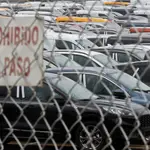 Vista general de los coches Ford nuevos estacionados en la factoría de la marca en Almusssafes