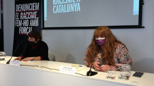 Larissa Saud y Paula Rossi de Sos Racisme en rueda de prensa EUROPA PRESS 21/03/2022