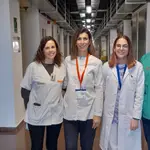 De izquierda a derecha, Elisa Nicolás, María Sabater, Cristina Gil y Juan Ramón Gimeno, investigadores del CIBER de Enfermedades Cardiovasculares (CIBERCV) en el IMIB