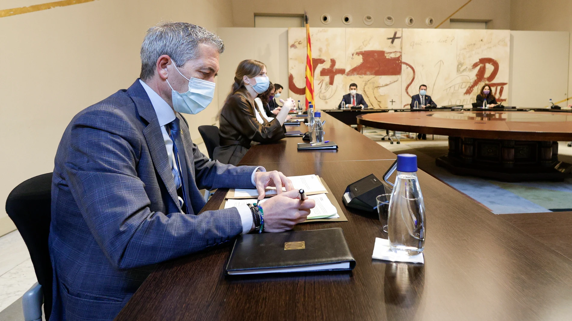 El conseller de Educación, Josep Gonzàlez-Cambray, durante la reunión semanal del Govern