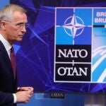 El secretario general de la OTAN, Jens Stoltenberg, hoy, en Bruselas
