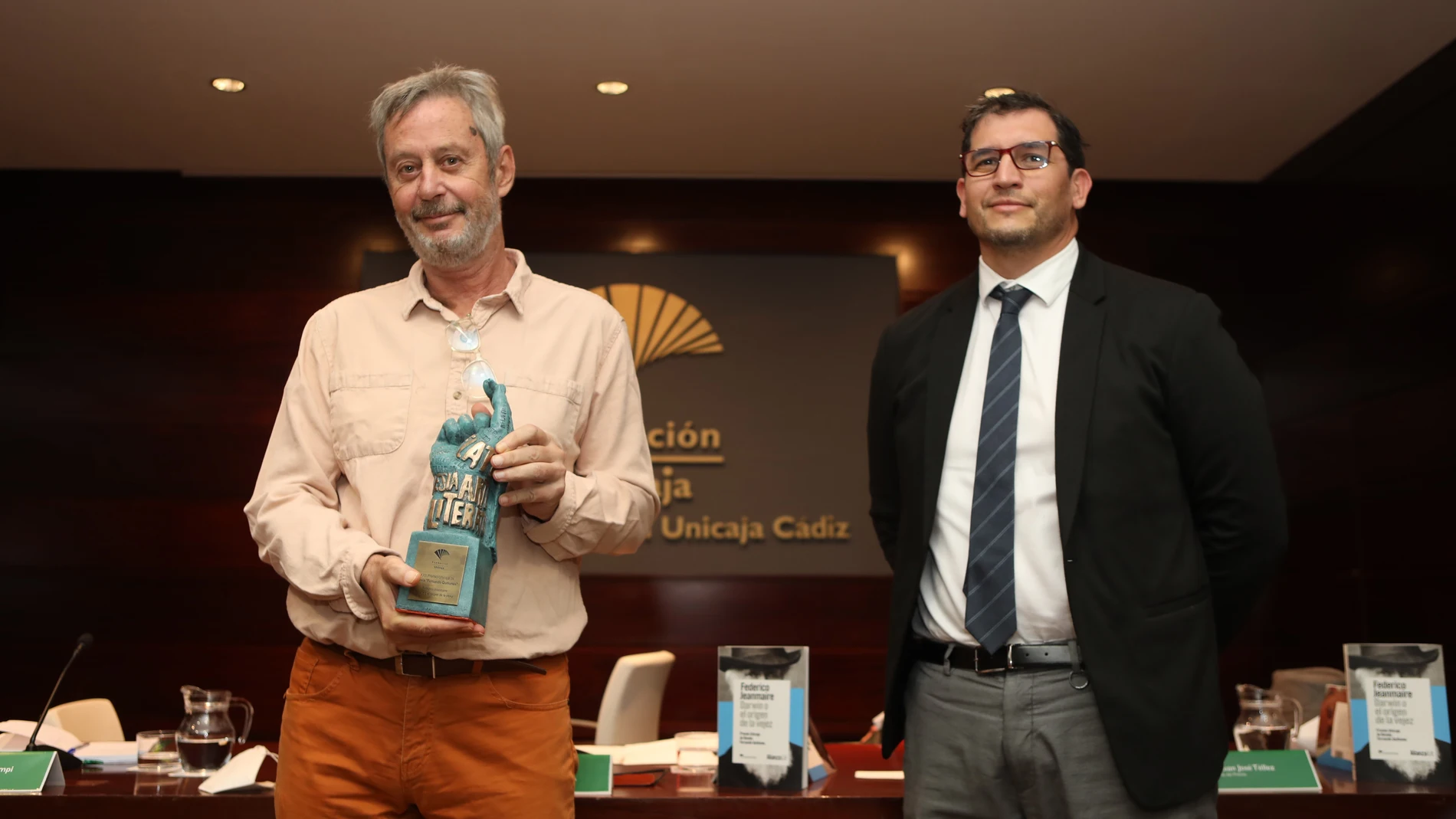 Federico Jeanmaire durante el acto de entrega del XXII Premio Unicaja de Novela 'Fernando Quiñones'