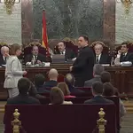 Oriol Junqueras y el resto de procesados por el proceso soberanista, en el juicio que se celebró en el Tribunal Supremo en 2019