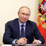Russian President Putin teleconference with Presidential Prize winners