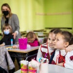 Varios niños ucranianos estudian en el Instituto Cervantes de Madrid, tras su llegada a España huyendo de la guerra