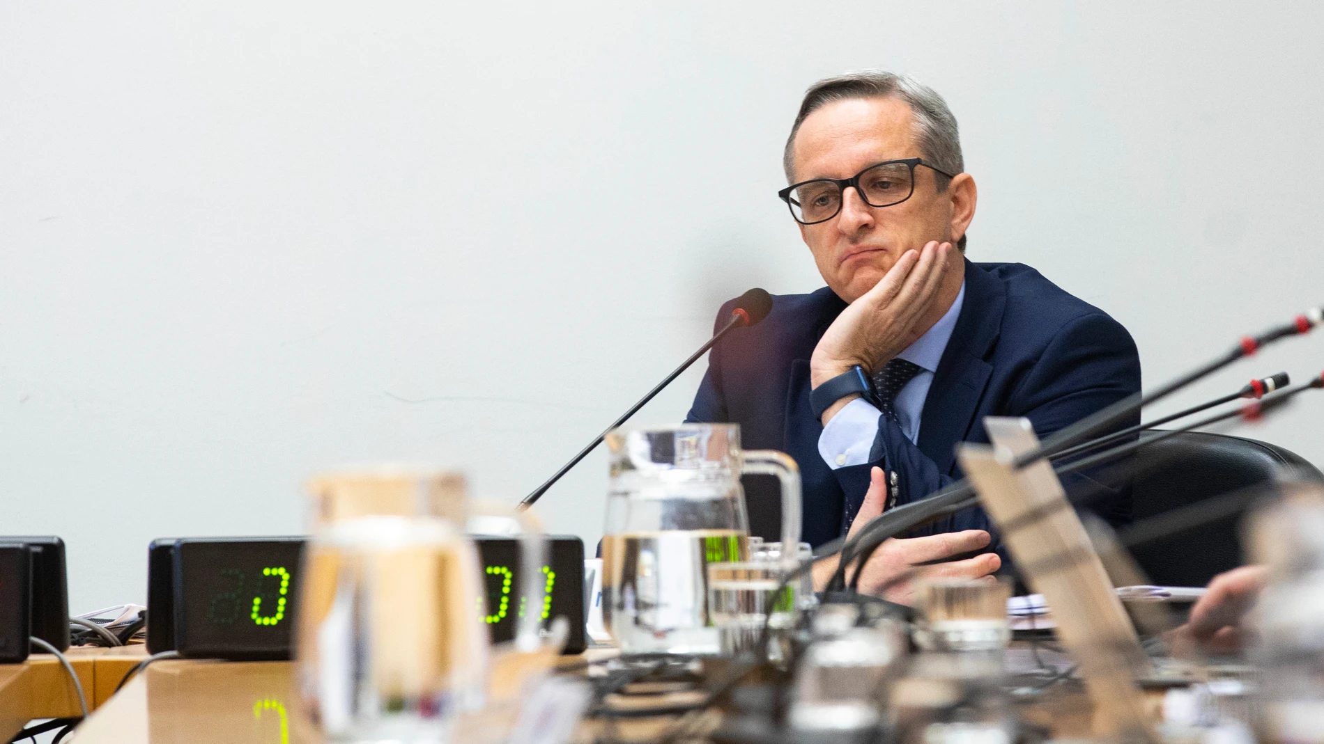 Diego Lozano, durante la primera jornada de la Comisión de Investigación