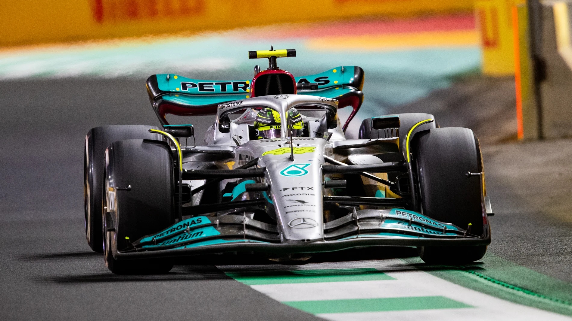 Lewis Hamilton (Mercedes), durante el Gran Premio de Arabia Saudí.