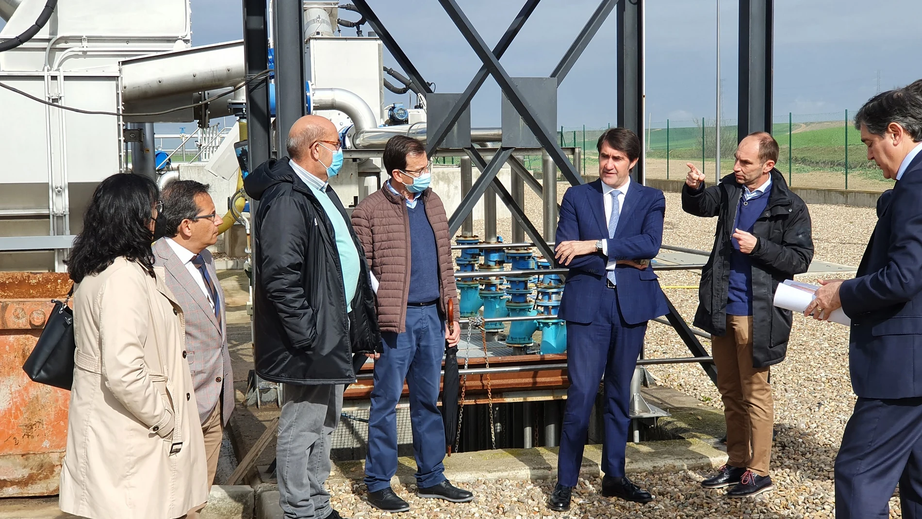 Suárez-Quiñones visita las obras del nuevo EDAR en la localidad vallisoletana de La Seca