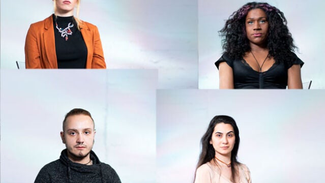 De izquierda a derecha y de arriba abajo, Adriana, Laura, Allen y Derya, en el proyecto desarrollado por la Fundación LLYC en colaboración con REDI para la Fundación 26 de diciembre