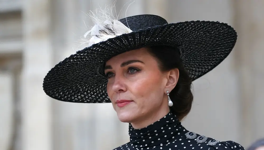 Kate Middleton, duquesa de Cambridge, asiste a un Servicio de Acción de Gracias por el Príncipe Felipe, Duque de Edimburgo en la Abadía de Westminster en Londres, el martes 29 de marzo de 2022.