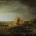 Paisaje con puente arqueado por Rembrandt