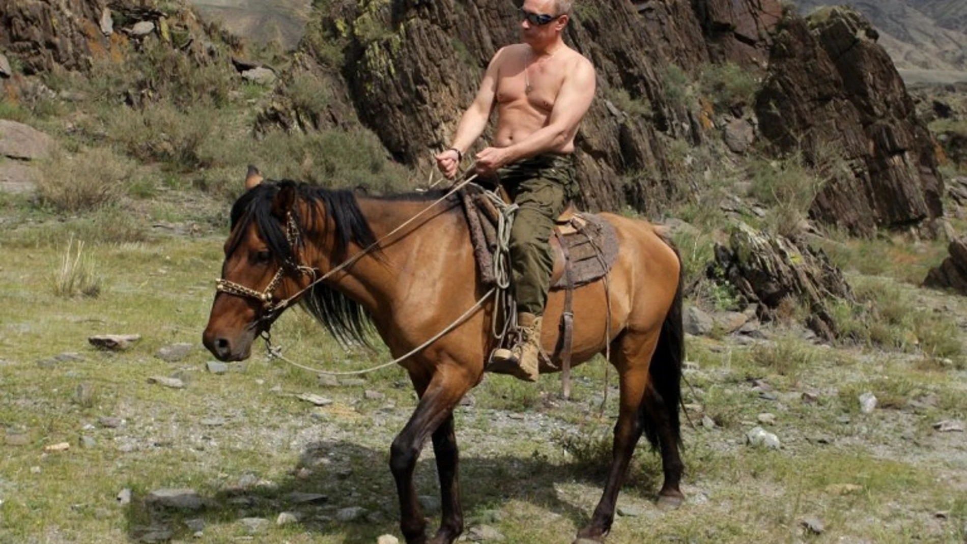 Putin montando a caballo, una de sus aficiones preferidas