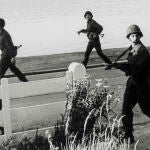 Vista de los soldados argentinos en Puerto Stanley en las islas Malvinas