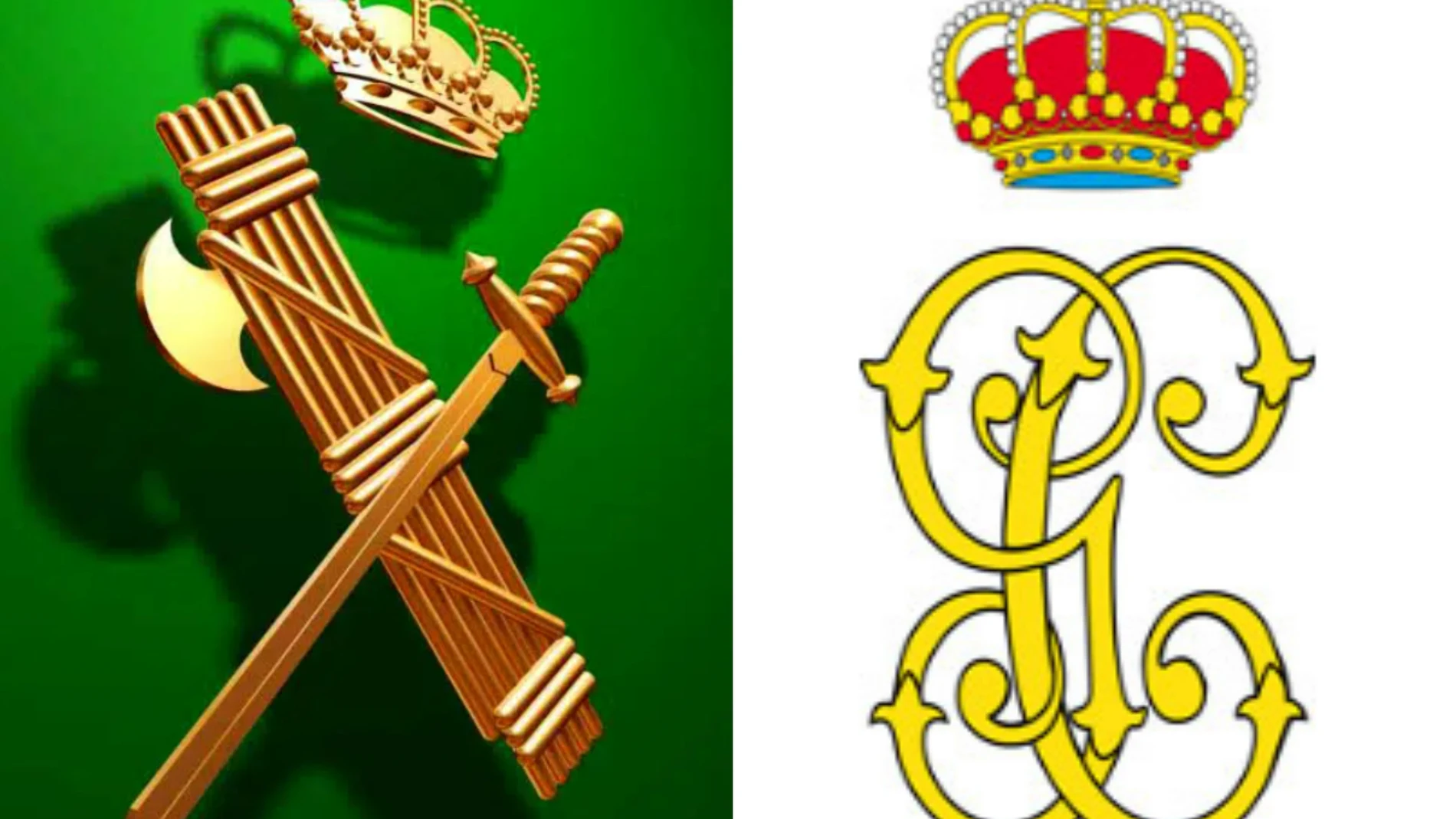El emblema actual de la Guardia Civil (1943) frente al escudo original (1844)