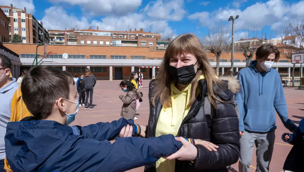 Un grupo de niños ucranianos refugiados, matriculados en el colegio Salesiano San José de Salamanca: Nazar, Dasha, Marc y Volodar