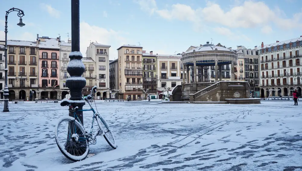 Nevada en Pamplona este 2 de abril