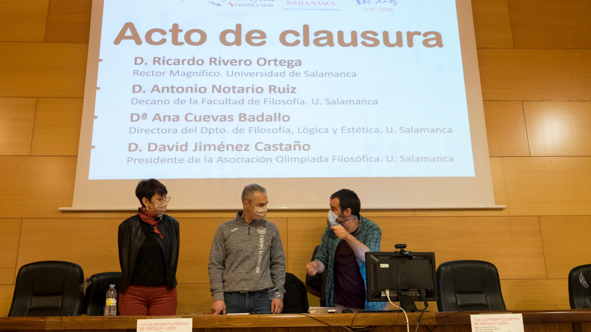 El rector de la Universidad de Salamanca, Ricardo Rivero, clausura la XVII Olimpiada Filosófica de Castilla y León